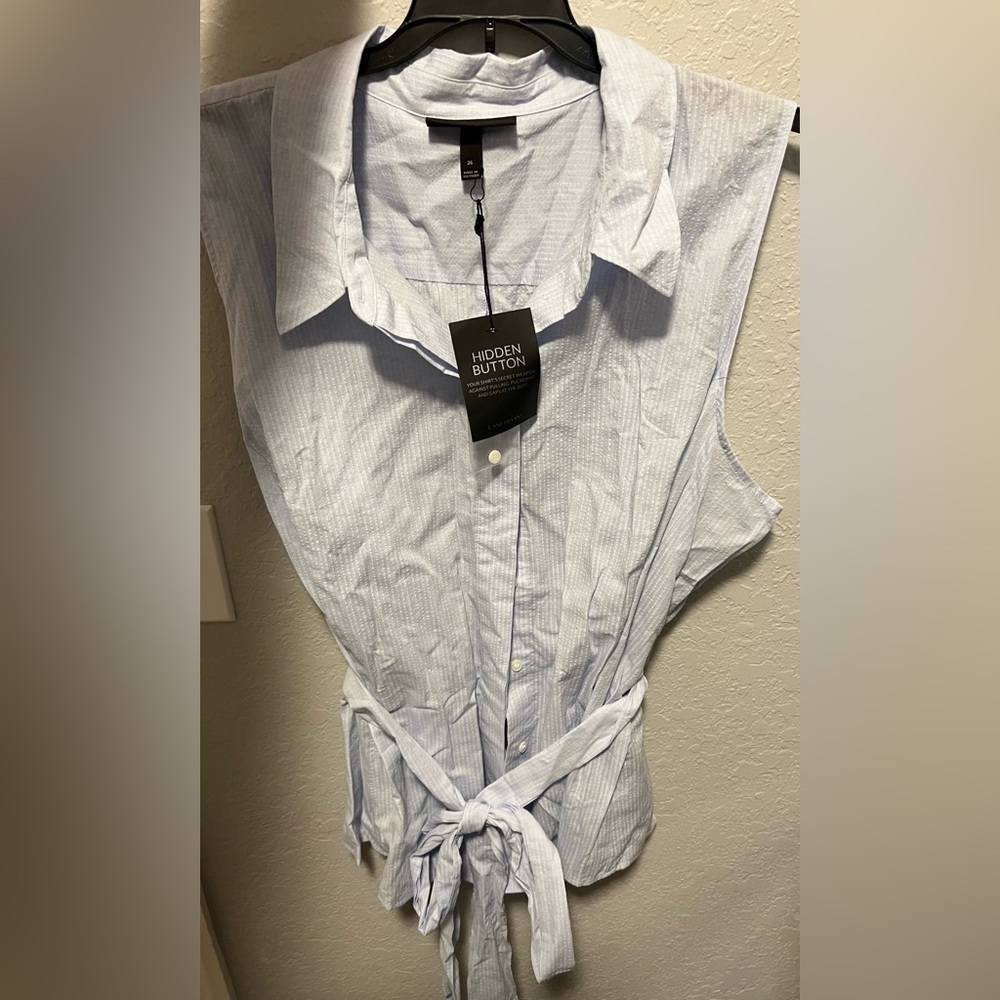 Lane Bryant light blue button up & wrap around top